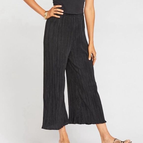 Show me your mumu scrunch wide leg crop pants black - Picture 3 of 7